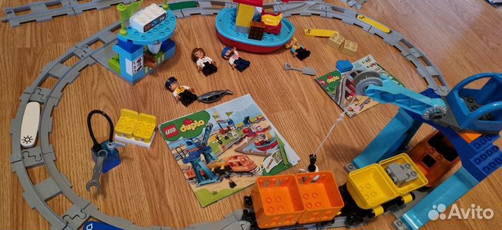 Лего дупло Грузовой поезд 10875+ мост 10872