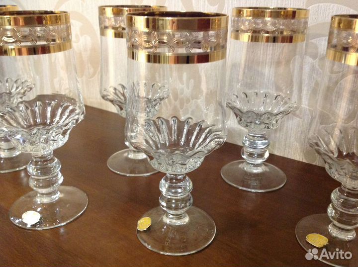 Винтаж Хрустальные фужеры bohema времён СССР
