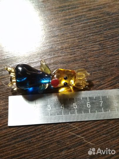Пятачок фигурка стекло СССР под реставрацию