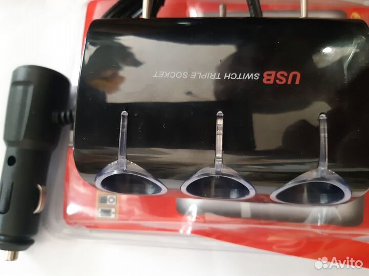 Разветвитель гнезда прикуривателя 3 гнезда