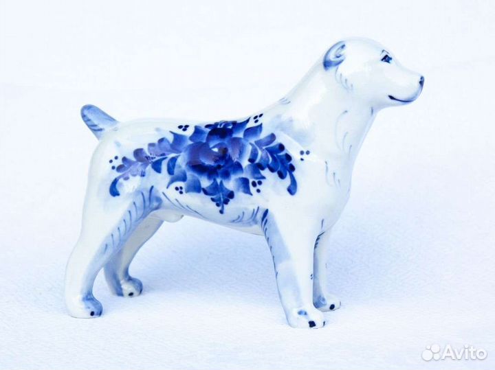 Фарфоровая статуэтка Алабай фарфор гжель