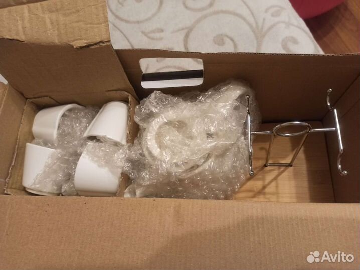 Сервиз для кофе на бамбуковой подставке, на 4