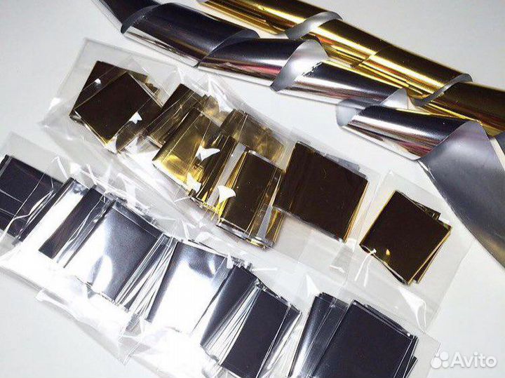 Фольга для ногтей золото серебро
