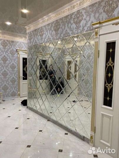 Зеркало панно ромбики настенной