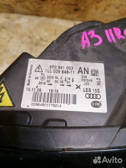 Фара ксенон левая Audi A3 8P