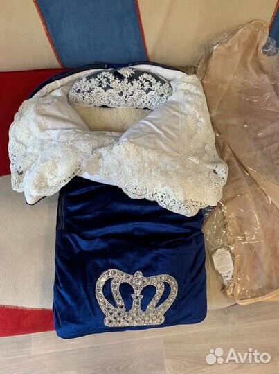 Детский зимний конверт на выписку