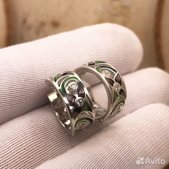 Серьги с горячей эмалью