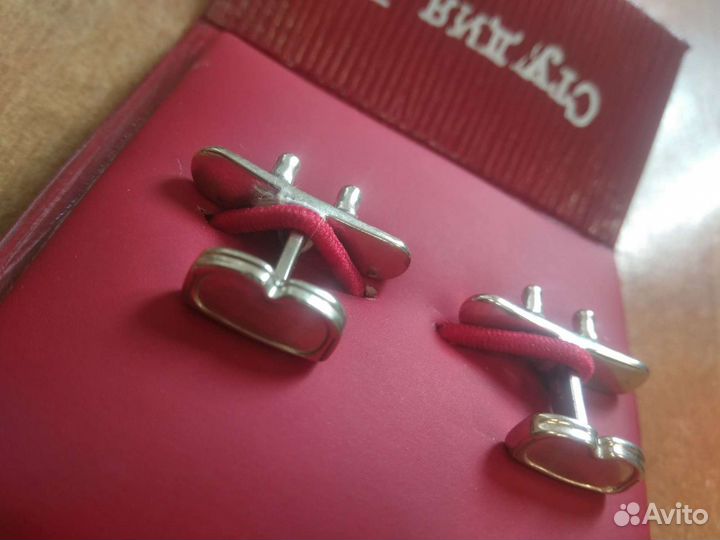 Запонки серебряные