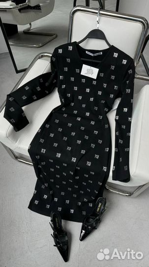 Повседневное черное платье alexander wang