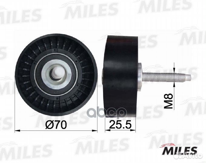 Ролик натяжителя Ford Mondeo 00- обводной Miles