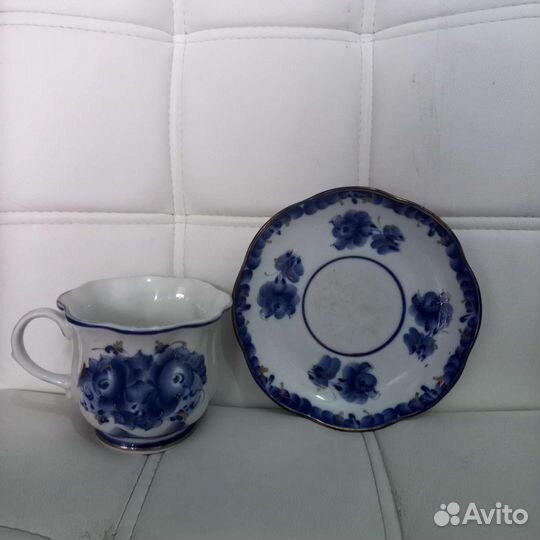 Чашка с блюдцем Гжель