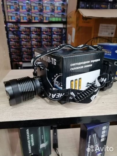 Мощный налобный фонарь 3км