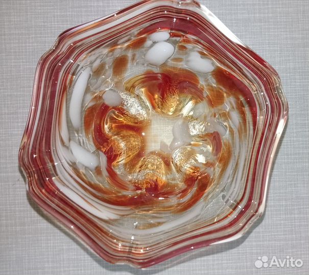 Ваза конфетница Гутное стекло чсср 2 шт