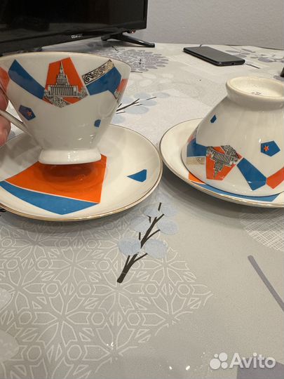 Чайная чашка с блюдцем «Виды Москвы» 1970 гг