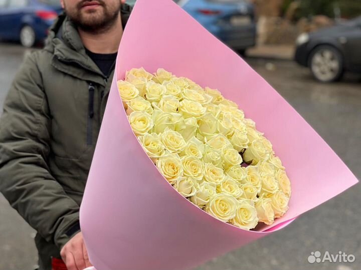 Белые розы Цветы букеты доставка 15 25 45 51 101