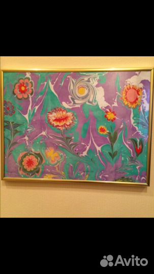 Картина в технике эбру