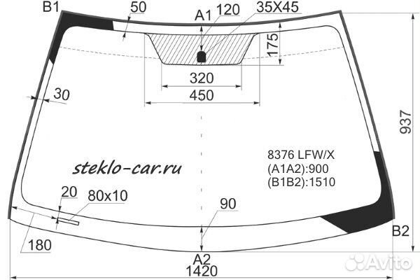 Toyota Corolla KE140\KE150 4D Sed2006-10 Стекло лобовое