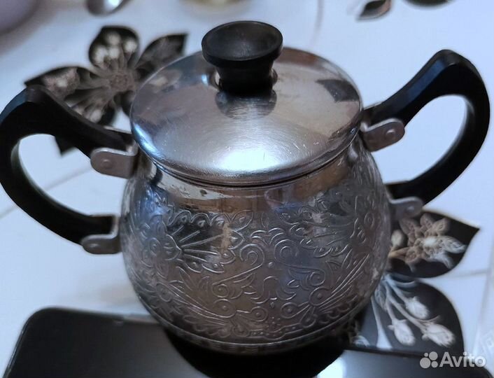 Сахарница СССР металл, с крышкой, гиз клеймо