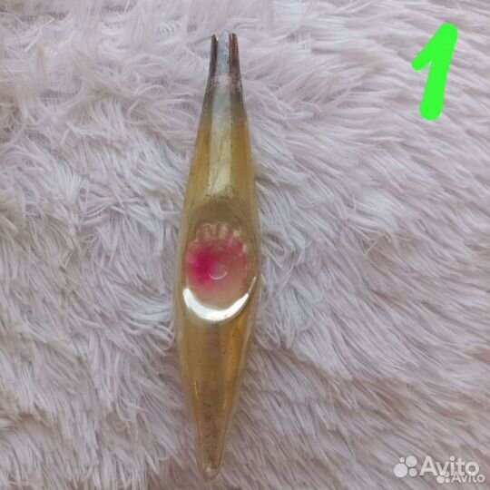 Сосульки елочные игрушки с прожектором СССР стекло