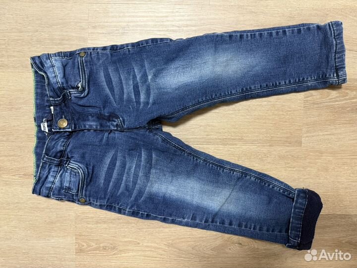 Джинсы на флисе теплые для мальчика 98