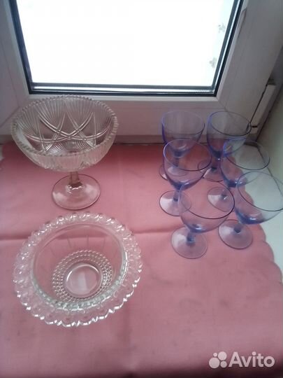 Рюмки,салатник, ваза СССР,стекло, винтаж