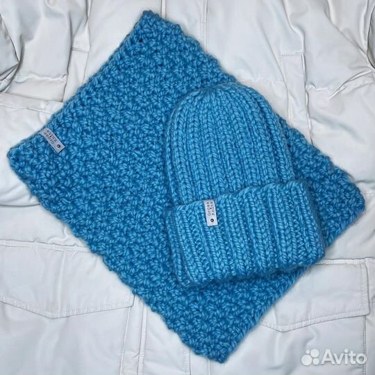 Комплект шапка и снуд женский