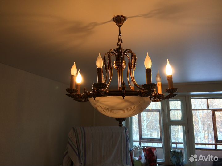 Люстра хрусталь, цвет бронза, 7 свечей(Италия)