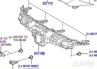 Кронштейн решетки радиатора XU70 Toyota Highlander