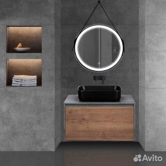 Тумба с раковиной Vincea Mesa VMC-2MS800TB+VBS-105MB, 80х45х50 см