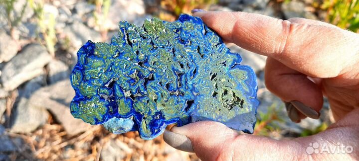 Азурмалахит Натуральный Камень Срез