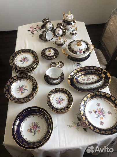 Сервиз полевой цветок кобальт