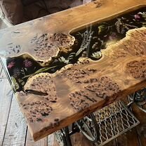 Консольный столик из карагача и эпоксидной смолы с, Белорецк