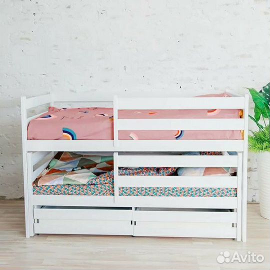 Кроватка детская из массива матрешка эко выдвижная