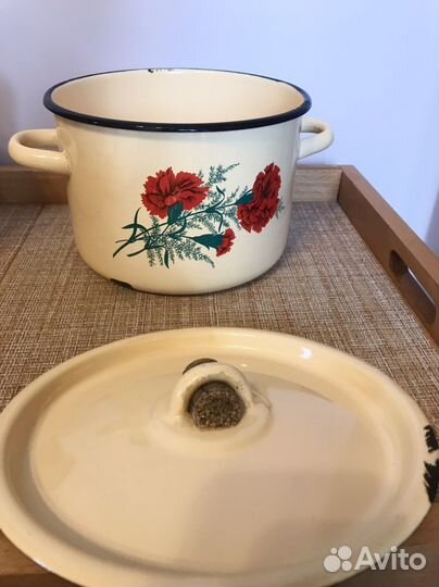 Эмалированная кастрюля СССР, 3 л и 4 л, советская