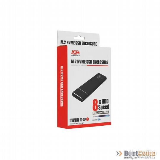 Контейнер для для SSD M.2 nvme (M-key) AgeStar 31ubnv5C (black)