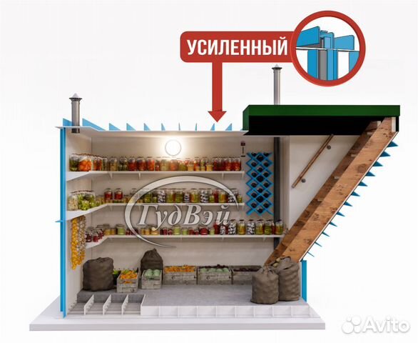 Пластиковый погреб Комфорт 2 2*2м