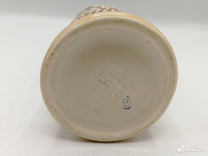 Кружка пивная 300 мл керамика рельеф Пейзаж Цветы