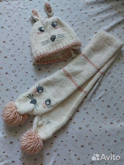 Комплекты (шапка +шарф) 1-2 года