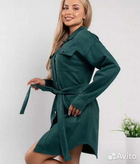 Платье рубашка с длинным рукавом 42 размер