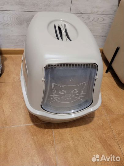 Горшок - домик для кошек, б/у