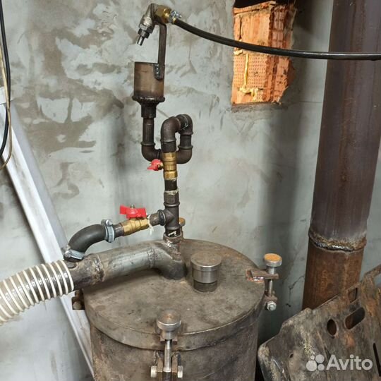 Печь на отработке с водяным контуром