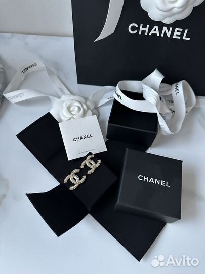 Серьги chanel оригинал новые комплект бутика