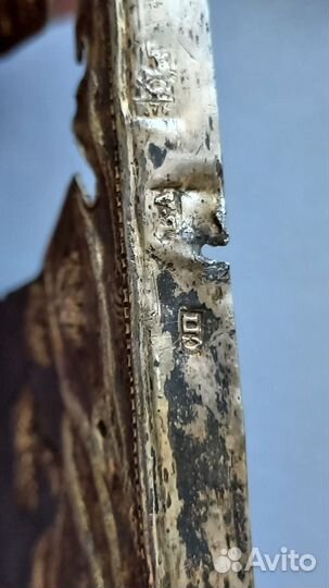 Икона иоанн воин серебро 84 проба 1776 год 9.5Х11