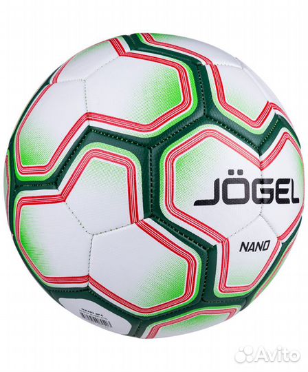 Мяч футбольный Nano, №4, белый/зеленый, Jögel