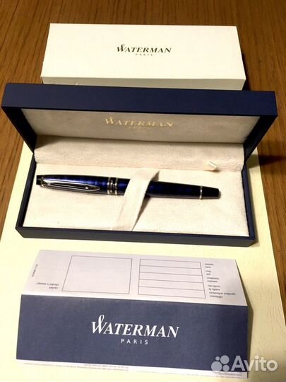 Ручка-роллер Waterman Expert2 blue, футляры blue
