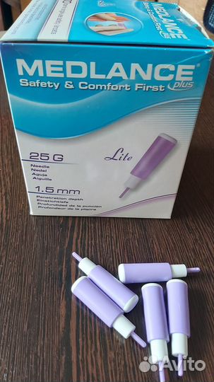 Ланцеты Акку-Чек и medlanc plus lite 25G + ручка
