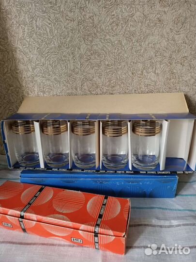 Наборы стопок и стаканы, чешское стекло, Bohemia