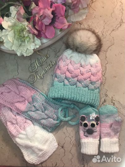 Комплект шапка, шарф