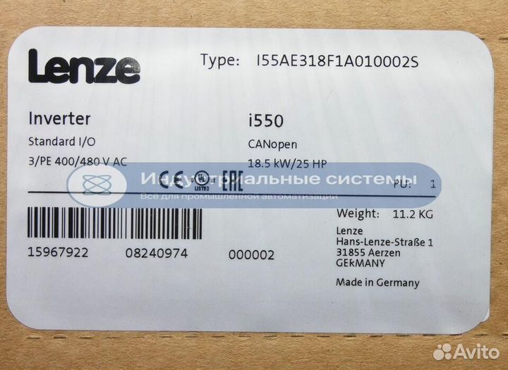 Преобразователь Lenze I55AE318F1A010002S