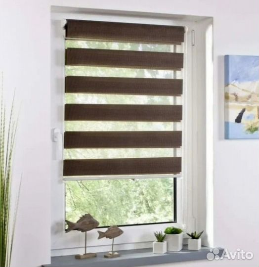 Рулонные шторы день ночь